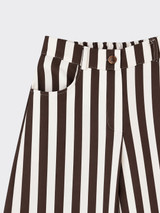 Brown striped balloon pants