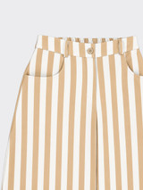 Camel striped balloon pants