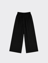 Flowy pleated trousers linen effect black