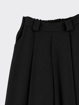 Flowy pleated trousers linen effect black