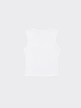 Polyamide top with square neckline white