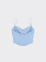 Halter top corset with lace light blue
