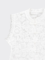Blonde Qipao Top White