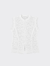 Blonde Qipao Top White