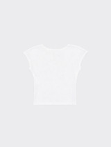 Basic fitted crop t-shirt with V-neck white