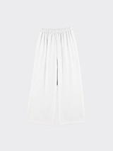 Wide-leg linen effect trousers white