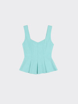 Structured peplum top turquoise