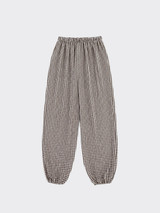 Gingham harem pants brown