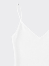Bodysuit with straps V-neck white