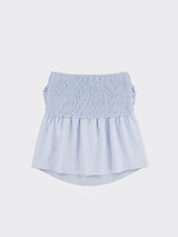 Bandeau top with ruching light blue