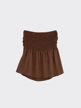 Bandeau top with ruching brown