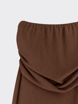 Bandeau top with ruching brown