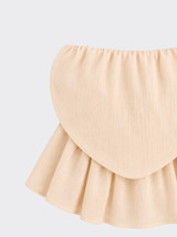 Balloon bustier top beige