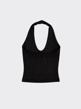 Halter crop top brown