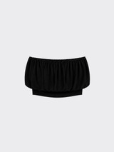 Cropped ballon top black