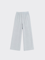 Fluid wide leg linen effect pants light blue