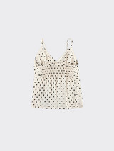 Halter blouse with polka dot print brown