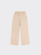 Wide-leg linen flowy trousers with loops taupe