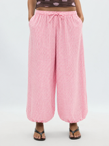 Gingham harem pants pink