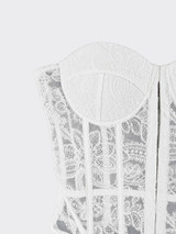 Crochet bandage corset top white