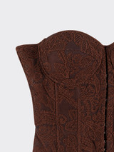 Crochet bandage corset top brown