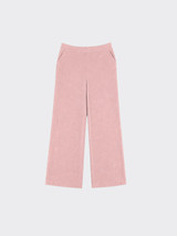 Wide leg linen pants with elastic at back pink