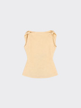 Tank top with knot detail fitted at the back yellow
