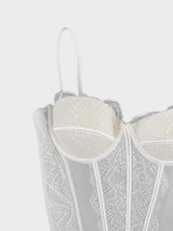 Lace corset top white