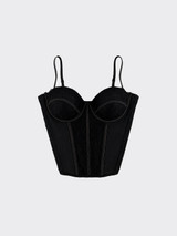 Lace corset top black