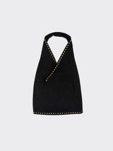 Halter top with studs black