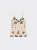 Embroidered combination tank top