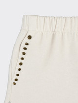 Micro shorts with studs on the sides white