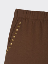 Micro shorts with studs on the sides brown