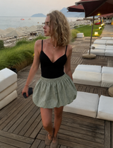 Balloon skirt culottes green