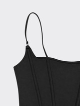 Stretch corset tank top black