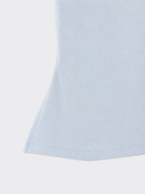 Gathered-side bandeau top with pointed hem blue