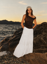 Ruched tank top brown