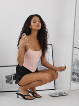 Stretch corset tank top pink