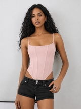 Stretch corset tank top pink
