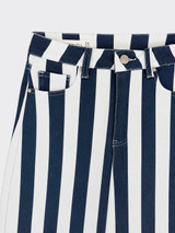 Dark blue striped balloon jeans