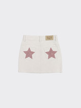 White mini skirt pink star