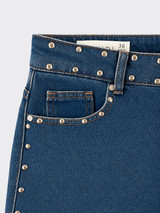 S21 Denim skirt with studs