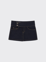 Denim skirt with buttons on the side