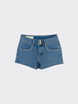 S21 studded denim mini shorts