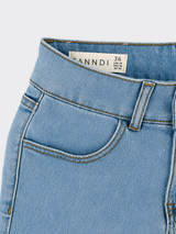 S21 blue denim mini shorts