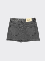 S21 Denim skirt with studs black