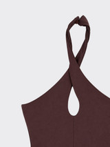 Crisscross halter top brown