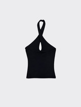Crisscross halter top black
