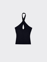 Crisscross halter top black
