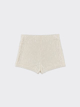 Beige sequined mini shorts